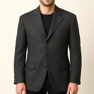 Arnold Brant Mens 100% Cashmere Blazer 46R Gray Sport Coat 3 Button Suit Jacket